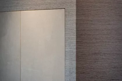 Bigger view of Haardwand combinatie behang-schildertechniek