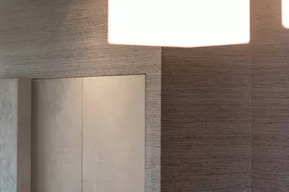 Bigger view of Haardwand combinatie behang-schildertechniek